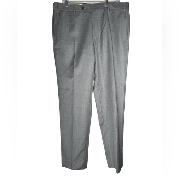 Zanella Other - Zanella Devon Men’s Dress Pants Size 36 Gray Quattro Lame Wool Stretch Waistband